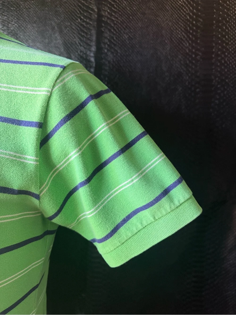 Polo Ralph Lauren Short Sleeve Polo Shirt Men’s Medium Lime Green Navy Stripe